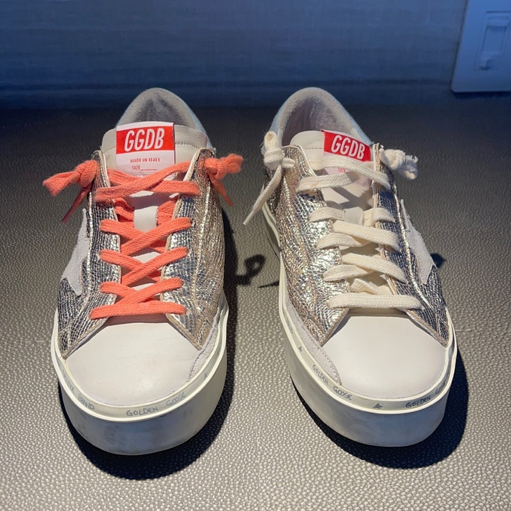 GOLDEN GOOSE **high star** Foil metallic sneakers